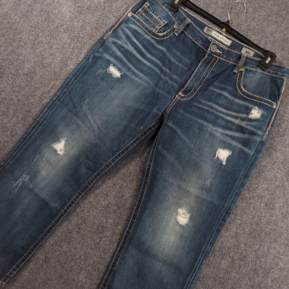 BKE Other - BKE Tyler Straight Jeans Mens Fits 38x28 Relaxed Straight Distress Thick Stitch‎